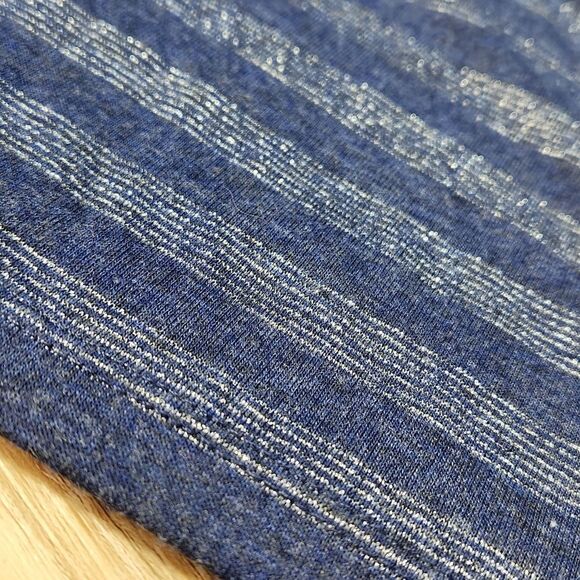 🔺️Converse Blue & Metallic Silver Striped Cowl Neck Sleeveless Top Large - Picture 6 of 9